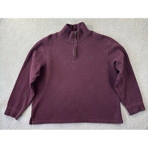 Polo Ralph Lauren Sweatshirt Mens‎ XXL 2XL Burgundy Quarter Zip Cotton Casual